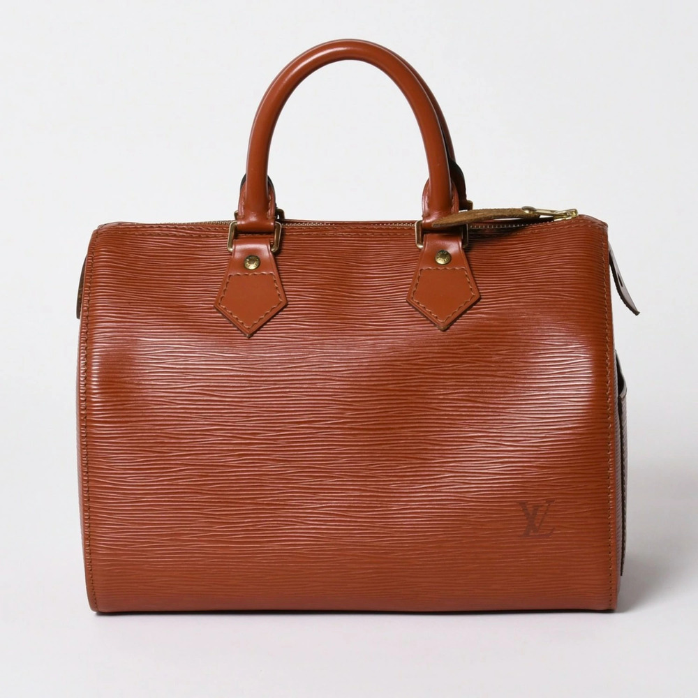 Louis Vuitton Epi Speedy Top Handle Bag Leather Brown